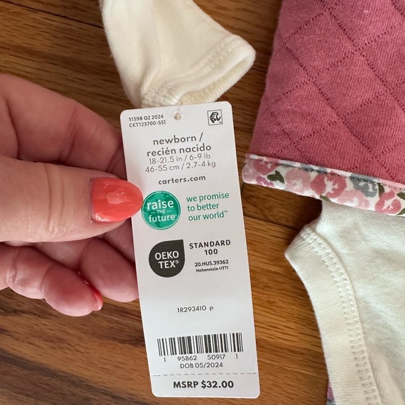 Carter's Pink Quilted Vest Set for Baby - Picture 3 of 3